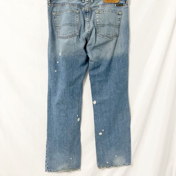 Lucky Brand Dungarees Boyfriend Distressed Splatter Light Wash Jeans Size 10/30 - Picture 2 of 6